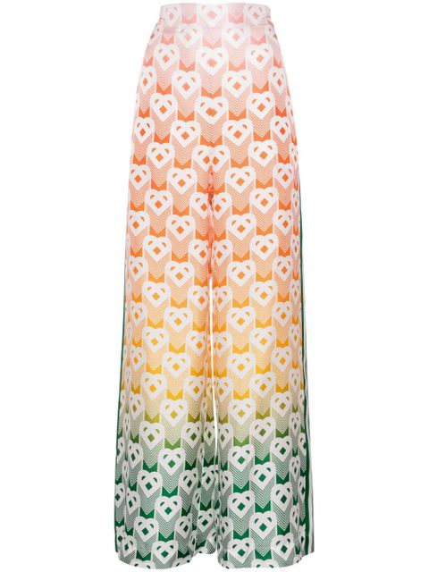 Casablanca Heart Monogram silk trousers - Orange - zdjęcie produktu nr 1