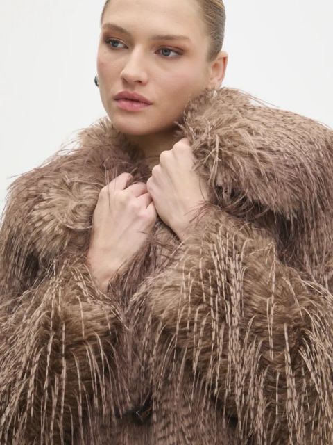 Answear.LAB kurtka damska kolor brązowy przejściowa