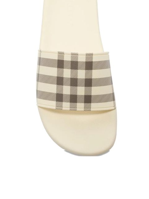 Burberry checked slides - Neutrals