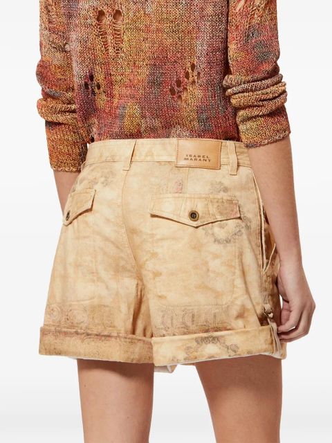 ISABEL MARANT Calissy abstract-print shorts - Neutrals
