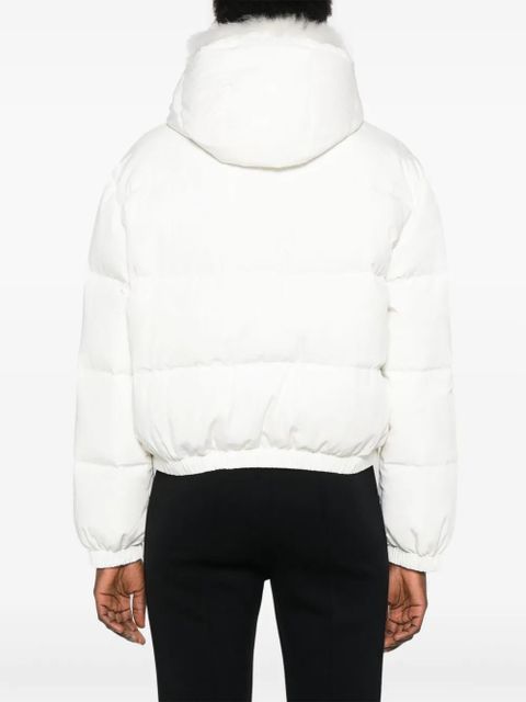 Yves Salomon contrasting-collar ski jacket - White