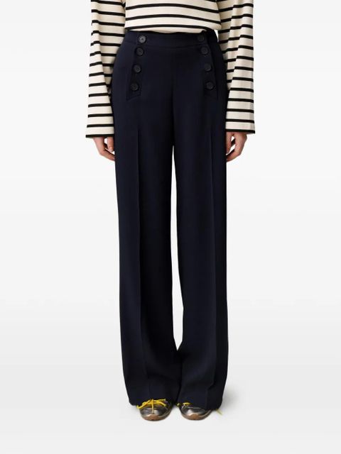 Claudie Pierlot button straight trousers - Blue