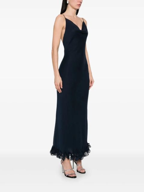 ROTATE BIRGER CHRISTENSEN ruffle-trim chiffon maxi dress - Blue