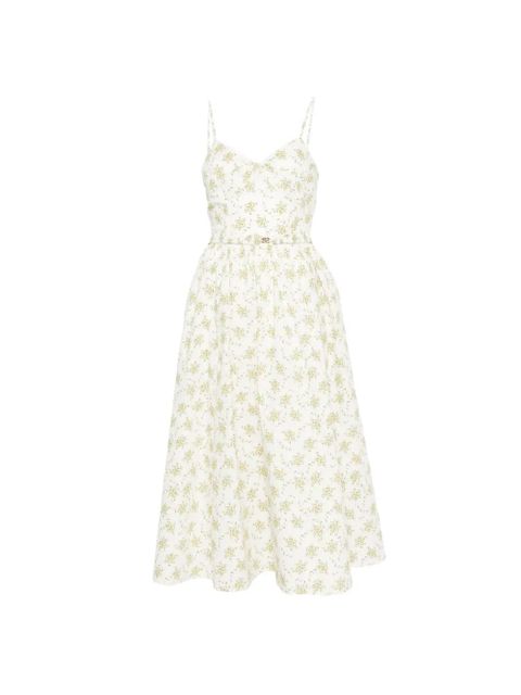 SANDRO Lucette floral-print spaghetti-strap midi dress - Neutrals - zdjęcie produktu nr 1
