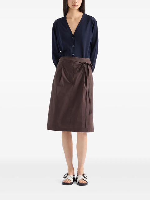 Prada poplin wrap skirt - Brown - zdjęcie produktu nr 2