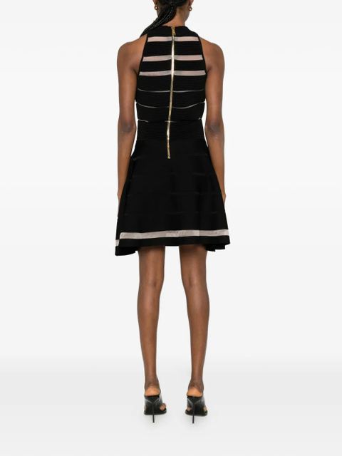 Balmain striped sleeveless mini dress - Black