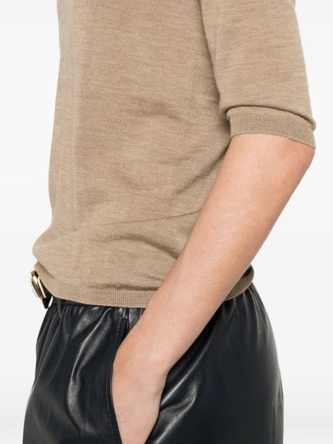 Max Mara Boa turtleneck quarter-sleeve sweater - Neutrals