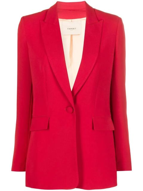 TWINSET fitted single-breasted button blazer - Red - zdjęcie produktu nr 1