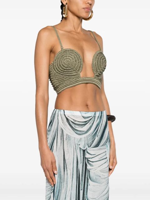 Cult Gaia Viviana crochet bustier - Green