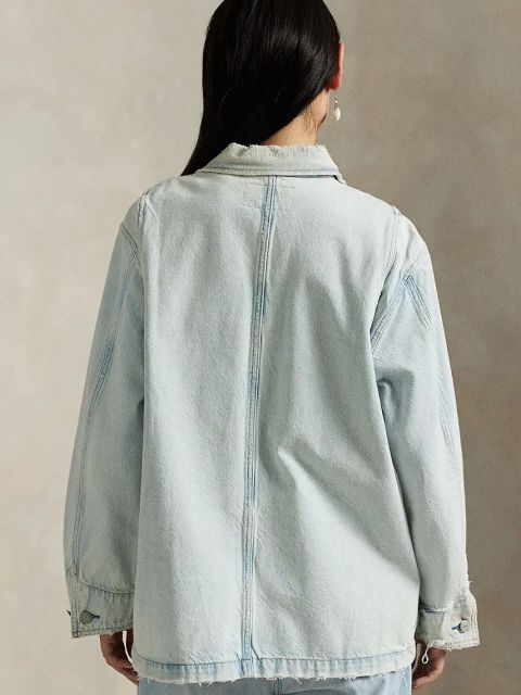 Polo Ralph Lauren kurtka jeansowa bawełniana kolor niebieski przejściowa 211959042