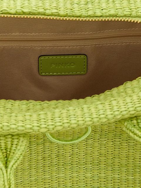 PINKO Love Birds diamond woven tote bag - Green - zdjęcie produktu nr 2