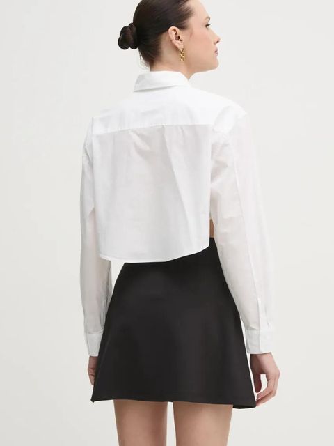 Calvin Klein Jeans koszula bawełniana damska kolor biały relaxed z kołnierzykiem klasycznym J20J225078