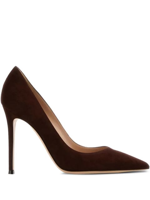Gianvito Rossi 105mm Gianvito 105 suede pointed-toe pumps - Brown - zdjęcie produktu nr 1