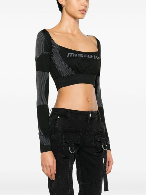 MISBHV logo-jacquard crop top - Black