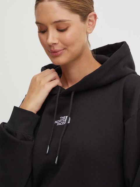 The North Face bluza Essential Hoodie damska kolor czarny z kapturem z aplikacją NF0A89ENJK31