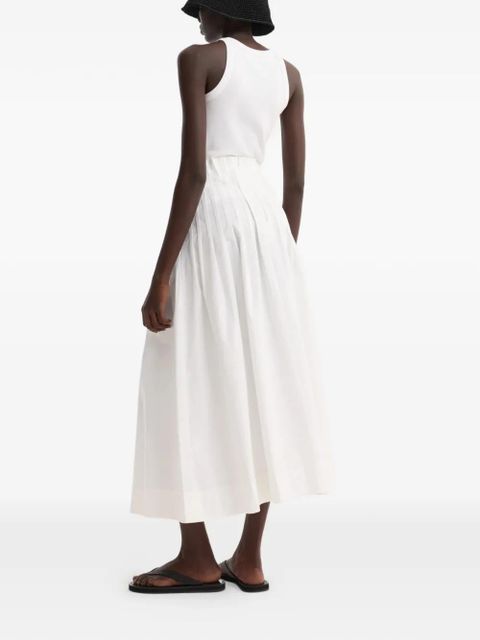 Róhe pleated poplin midi skirt - White