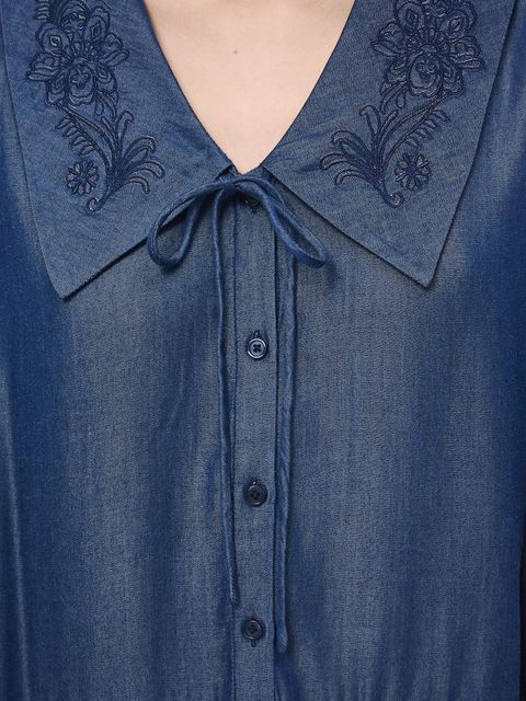 Medicine sukienka jeansowa kolor granatowy mini oversize