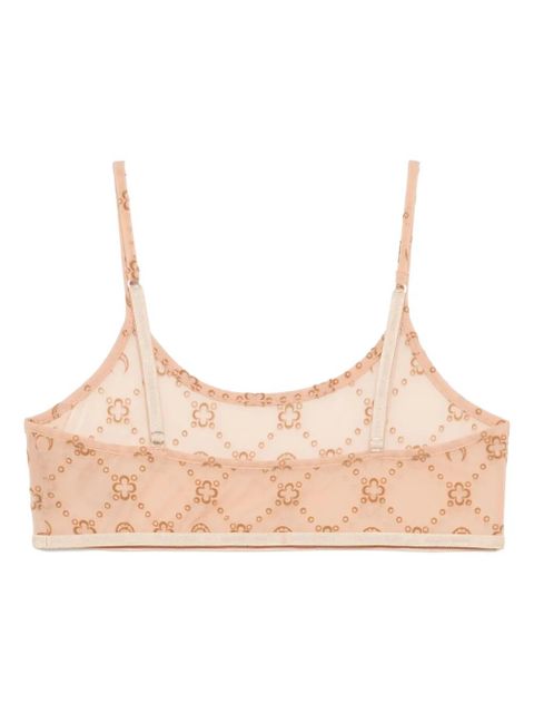 Marine Serre mesh flocked bralette - Neutrals - zdjęcie produktu nr 2