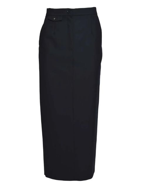 SOLOTRE button pocket midi skirt - Blue