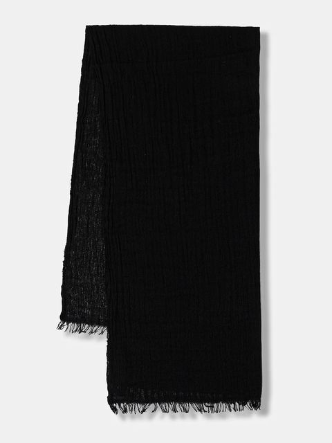 Sisley szalik z dodatkiem wełny damski kolor czarny gładki 6O70WU028 - zdjęcie produktu nr 1