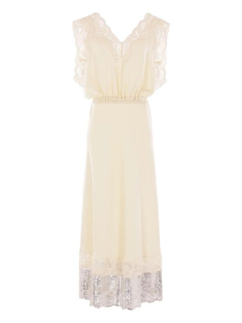 Rabanne lace-trimmed midi dress - Neutrals - zdjęcie produktu nr 1