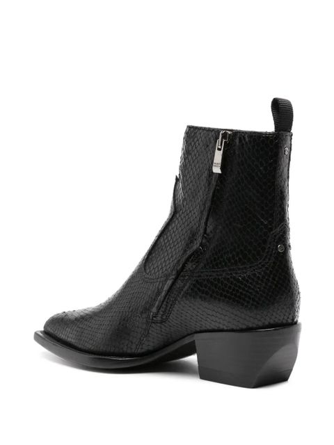 Golden Goose snakeskin-effect leather ankle boots - Black - zdjęcie produktu nr 2