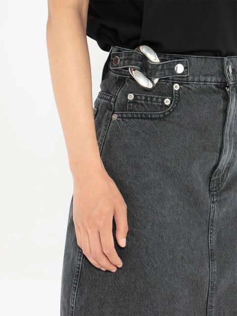 JW Anderson chain-link detail denim skirt - Black