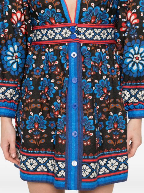 FARM Rio Latina Scarf V-neck mini dress - Black