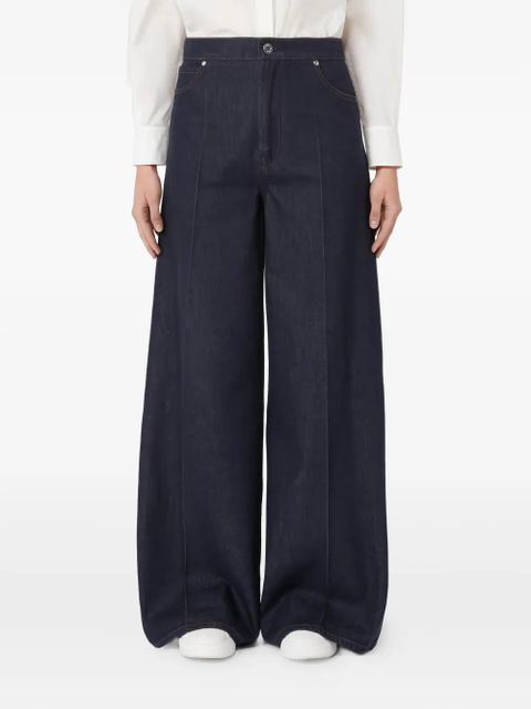 Max Mara topstitching pleated-front denim jeans - Blue - zdjęcie produktu nr 2