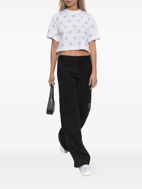 Off-White monogram-embroidered cropped t-shirt - zdjęcie produktu nr 2