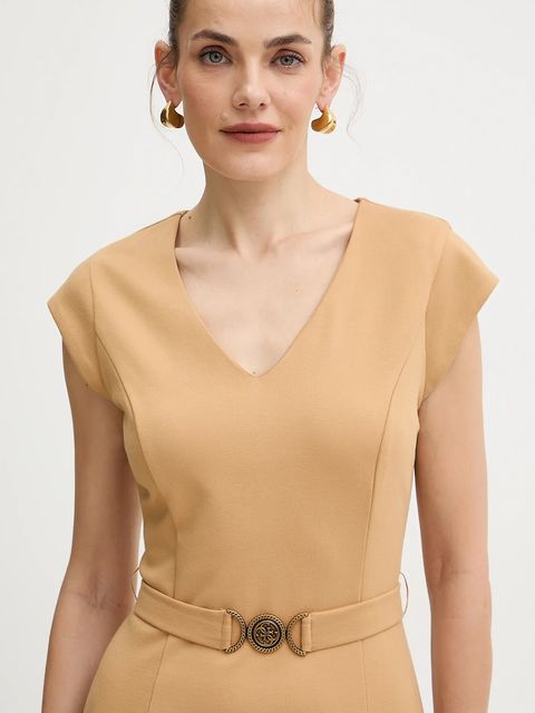 Guess sukienka CHRISSY kolor beżowy mini prosta W5BK21 KCMU2