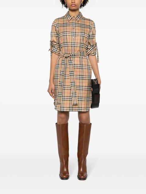 Burberry Vintage Check-pattern shirt dress - Neutrals - zdjęcie produktu nr 2