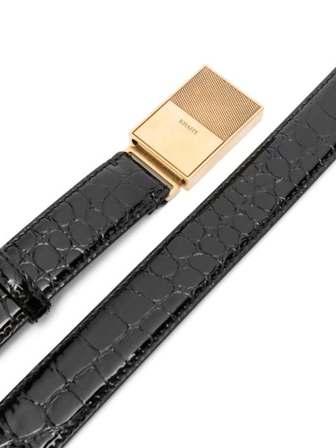 KHAITE croc-embossed belt - Black - zdjęcie produktu nr 2
