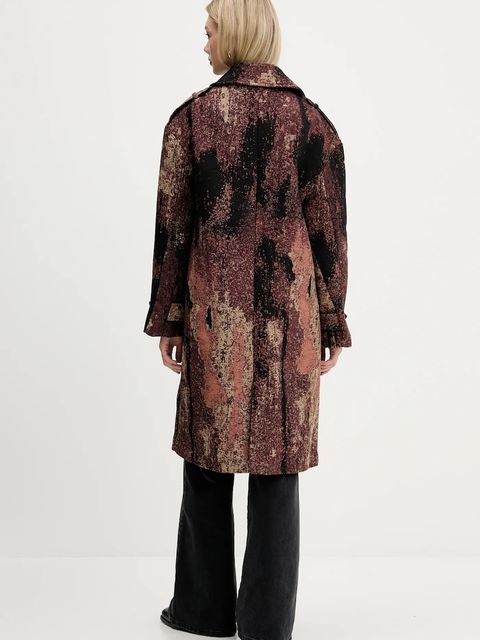 Desigual płaszcz BRUSHED LAC kolor brązowy 25WWEW05