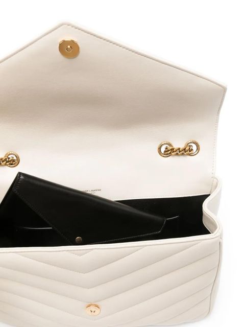 Saint Laurent large LouLou leather shoulder bag - Neutrals