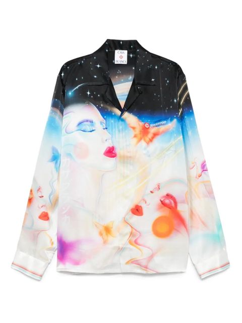 Casablanca printed silk shirt - Blue - zdjęcie produktu nr 1