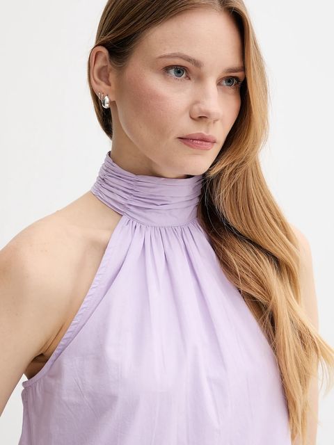 Pepe Jeans sukienka bawełniana kolor fioletowy mini rozkloszowana PL953761