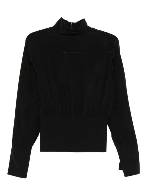 Sportmax high-neck silk blouse - Black