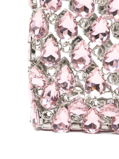 Self-Portrait Chainmail crystal-embellished shoulder bag - Pink