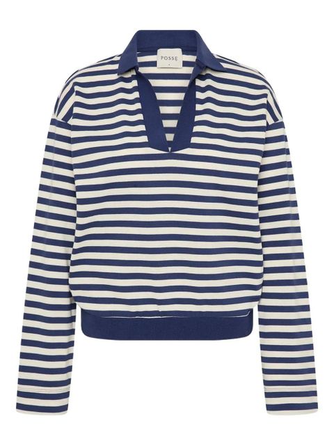 Posse Haisley striped polo-neck T-shirt - Blue - zdjęcie produktu nr 1