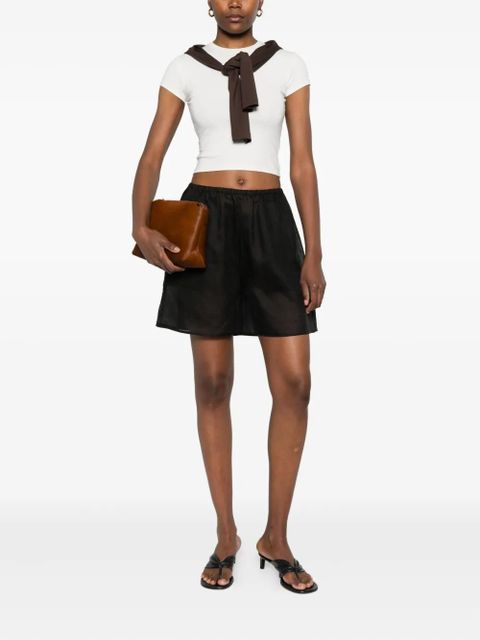 TOTEME elasticated ramie shorts - Black - zdjęcie produktu nr 2