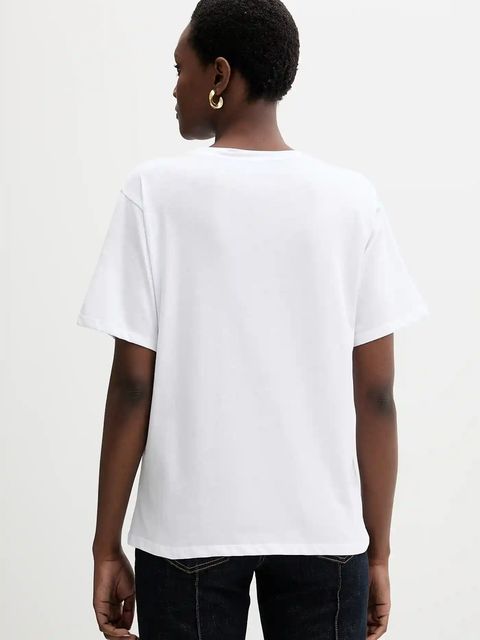 Blugirl Blumarine t-shirt bawełniany damski kolor biały RF5204.J7720