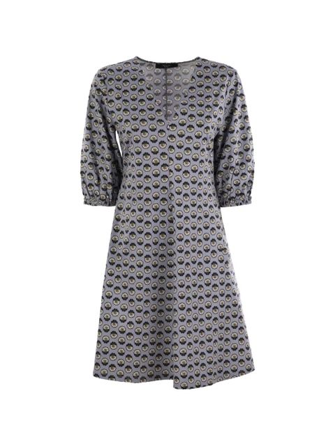 Weekend Max Mara Cinghia V-neck patterned dress - Blue - zdjęcie produktu nr 1