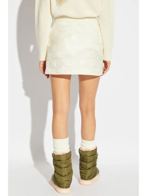 Moncler logo-patch quilted mini skirt - White