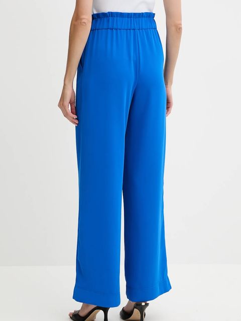 Morgan spodnie PBIRD damskie kolor niebieski proste high waist PBIRD