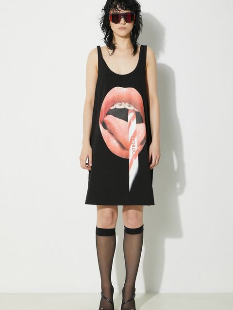 Fiorucci sukienka bawełniana Mouth Print Tank Dress - zdjęcie produktu nr 1