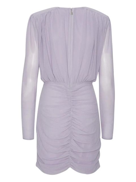 ROTATE BIRGER CHRISTENSEN gathered rose-embellished mini dress - Purple - zdjęcie produktu nr 1