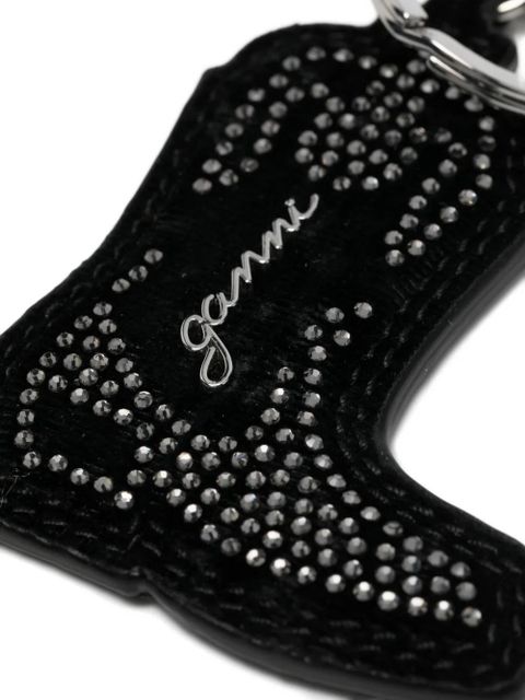 GANNI boot-shape keyring - Black