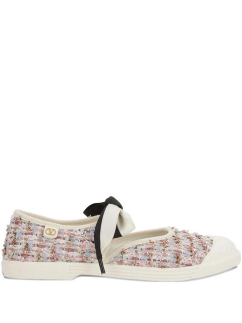 Valentino Garavani tweed bow sneakers - White - zdjęcie produktu nr 1