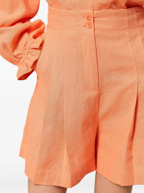 TWINSET pleated button shorts - Orange